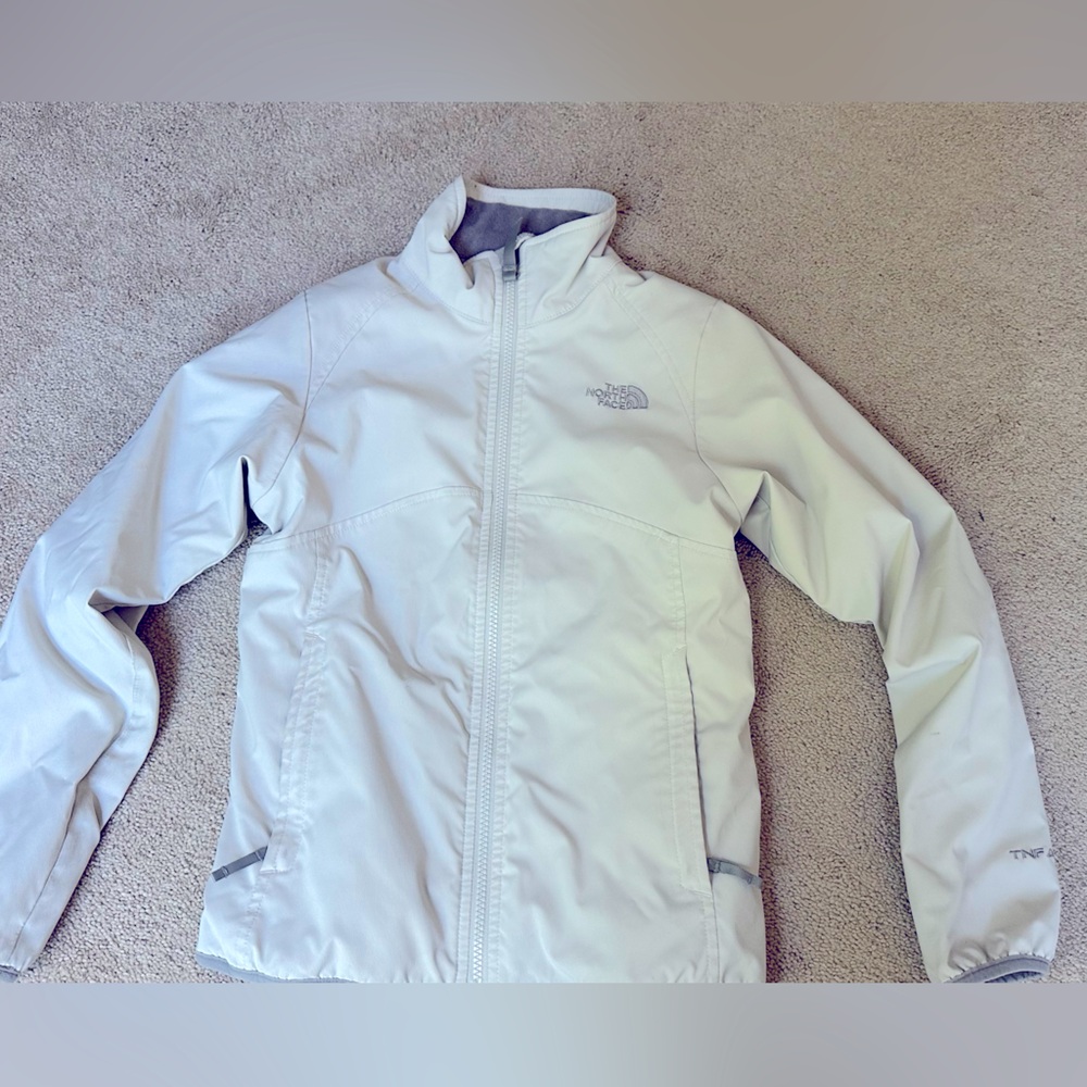 Girls white North Face Jacket M